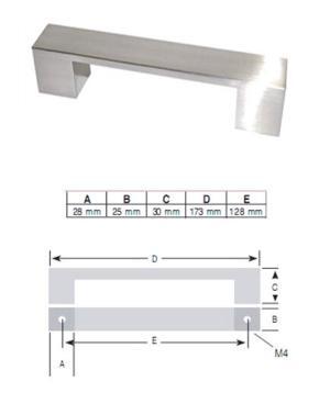 Greep RVS look 128 mm