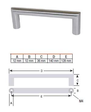 Greep RVS look 128 mm