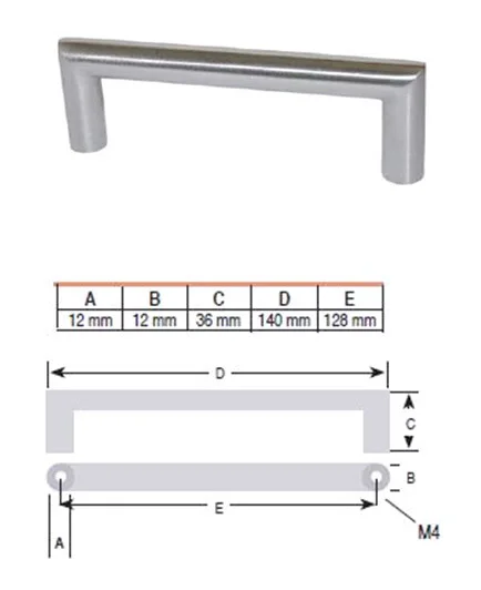 Greep RVS look 128 mm