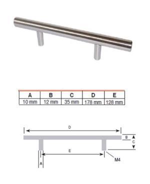 Greep RVS look 128 mm