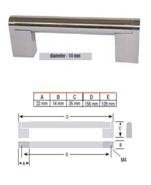 Greep RVS look 128 mm