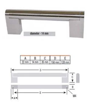 Greep RVS look 128 mm