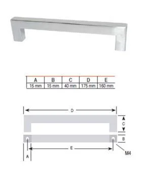Greep RVS Look 160 mm
