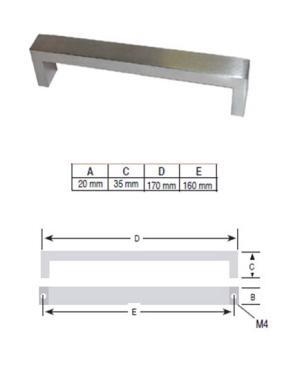 Greep RVS Look 160 mm