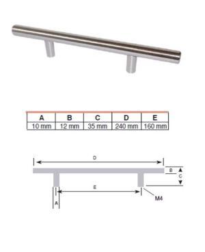 Greep RVS Look 160 mm