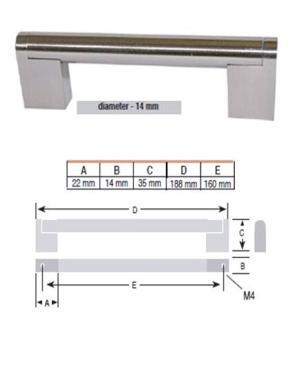 Greep RVS Look 160 mm