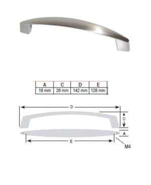Greep RVS look 128 mm