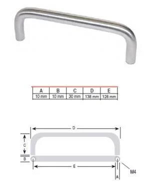 Greep RVS look 128 mm